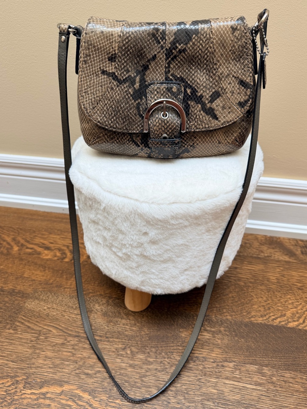 Y2K Vintage 2000’S COACH Exotic Soho Phython Mini Leather Crossbody Bag Purse - Picture 15 of 16